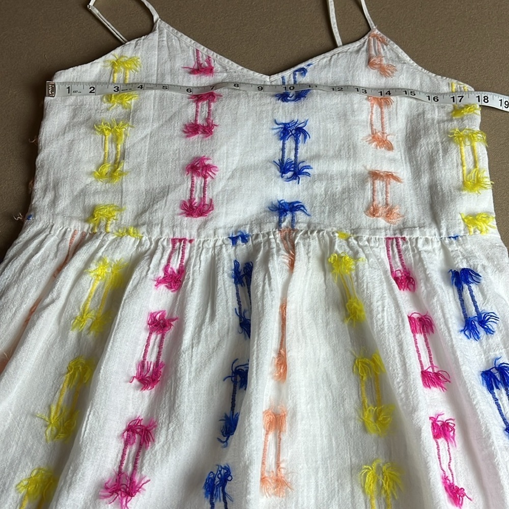 LOU & GREY For LOFT Fringe Cami Dress Fiesta Colorful White - M - Picture 9 of 11